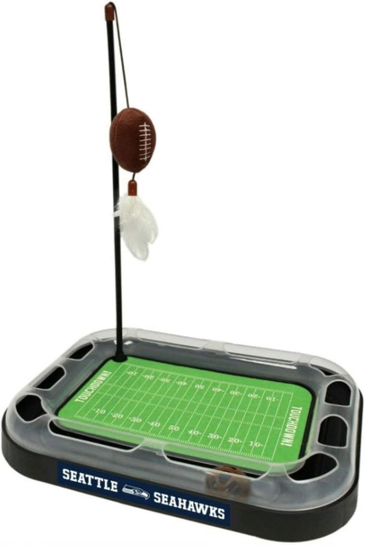 Official Seattle Seahawks Cat Luxury Scratch Mat + Toy